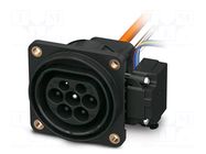 Connector: eMobility; socket; CHARX; PIN: 5(3+2); IP55; cables PHOENIX CONTACT