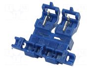 Fuse holder; on cable; Leads: leads x2; blue; 35x30.1mm ELED