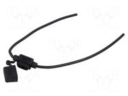 Fuse holder; on cable; Leads: leads x3; black; Dim: Ø25mm ELED
