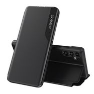 Eco Leather View Case case for Samsung Galaxy A14 with a flip stand black, Hurtel