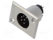 Connector: XLR; socket; male; AC; 7.5A; 133V; PIN: 6; IP40; soldering AMPHENOL