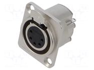 Connector: XLR; socket; female; AX; 7.5A; 133V; PIN: 5; IP40; tinned AMPHENOL