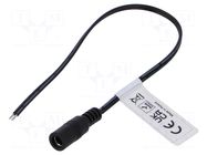 Cable; 2x0.52mm2; wires,DC 5,5/2,1 socket; straight; black; 0.25m ESPE