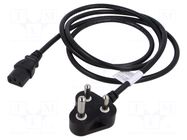 Cable; 3x1mm2; IEC C13 female,IS 1293 (M) plug; PVC; 3m; black LIAN DUNG