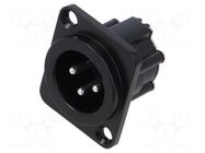 Connector: XLR; socket; male; AX; 15A; 133V; PIN: 3; IP40; soldering AMPHENOL