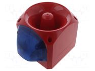 Signaller: lighting-sound; 10÷60VDC; siren,flashing light; LED KLAXON SIGNALS