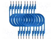 Test leads; 50VAC,120VDC; 10A; banana plug 4mm,both sides; blue PEAKTECH