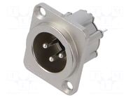 Connector: XLR; socket; male; AX; 15A; 133V; PIN: 3; IP40; soldering AMPHENOL