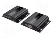 HDMI extender; DC socket x2,HDMI socket x2,RJ45 socket x2 DIGITUS