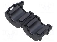 Ferrite: two-piece; on round cable; A: 21mm; B: 17mm; C: 9mm; D: 20mm TDK