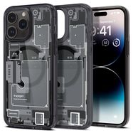 Spigen Ultra Hybrid Mag Case with MagSafe for iPhone 14 Pro Max - Dark Gray (Zero One Pattern), Spigen