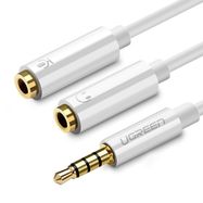 Ugreen cable cable headphone splitter mini jack 3.5 mm - 2 x mini jack 3.5 mm (2 x stereo output) 20cm white (AV134), Ugreen