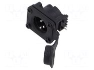 Connector: XLR; socket; male; AXS; 15A; 133V; PIN: 3; IP65; angled AMPHENOL