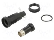 Fuse holder; 10A; 250VAC; FIN; on panel; black; UL94V-0; IP67; 10mΩ SCHURTER