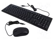 Keyboard; black; USB A; ES layout; 1.5m; Kit: keypad,optical mouse VENTION
