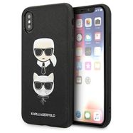 Karl Lagerfeld Saffiano Karl&amp;Choupette Head case for iPhone XS Max - black, Karl Lagerfeld