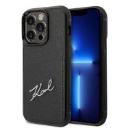 Karl Lagerfeld KLHCP14LCSSK iPhone 14 Pro 6.1&quot; hardcase black/black Signature Logo Cardslot, Karl Lagerfeld