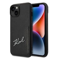 Karl Lagerfeld Signature Logo Cardslot case for iPhone 14 Plus - black, Karl Lagerfeld