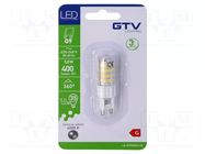 LED lamp; neutral white; G9; 230VAC; 400lm; 5W; 360°; 4000K GTV Poland