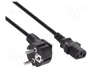 Cable; 3x1.5mm2; CEE 7/7 (E/F) plug angled,IEC C13 female; PVC AKYGA