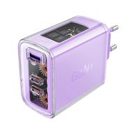 Acefast charger GaN 65W 3 ports (1xUSB, 2xUSB C) purple (A45), Acefast