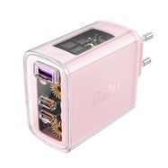 Acefast charger GaN 65W 3 ports (1xUSB, 2xUSB C) pink (A45), Acefast