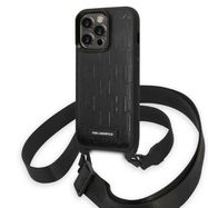 Karl Lagerfeld KLHCP14LSTMMK iPhone 14 Pro 6.1&quot; hardcase black/black Monogram Plaque Logo Strap, Karl Lagerfeld