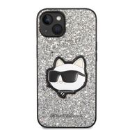 Karl Lagerfeld KLHCP14MG2CPS iPhone 14 Plus 6.7&quot; silver/silver hardcase Glitter Choupette Patch, Karl Lagerfeld