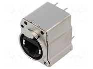 Connector: RJ45; socket; Cat: 5e; EMI; 8p8c; THT; 19.8x19.8mm AMPHENOL