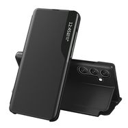 Eco Leather View Case for Samsung Galaxy A54 5G with flip stand, black, Hurtel