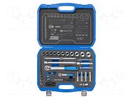 Wrench-set; 6-angles,rattle,socket bits,socket spanner; 69pcs. GEDORE