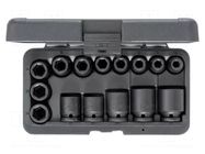 Wrench-set; 6-angles,socket bits,socket spanner,impact; 1/2" GEDORE