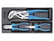 Kit: pliers; in a plastic tray; cutting,adjustable,universal GEDORE