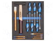 Tools set: screwdrivers; Kit: chisel,hammer,screwdrivers GEDORE