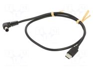 Cable; USB C plug,DC 5,5/2,5 plug; angled; black; 0.5m; Core: Cu GOOBAY