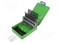 Drill set; for metal; high speed steel; plastic cassette; 50pcs. RECA