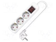 Extension lead; 3x1.5mm2; 1.5m; Sockets no: 3; PVC; white; Schuko PLASTROL