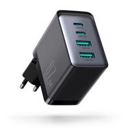 Joyroom GaN charger 67W 4 ports (2x USB, 2x USB C) black (TCG02) + USB C - USB C cable 100W 1.2m, Joyroom