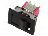 ROCKER; DPDT; Pos: 2; ON-ON; 0.02A/20VAC; 5A/28VDC; black; black C&K