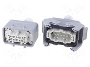 Connector: HDC; male + female; 16A; 500V; Han Kit; PIN: 10; 10+PE HARTING