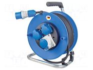 Extension lead; 3G2.5mm2; 25m; rubber; black; Sockets no: 3; 16A AS SCHWABE