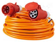 Extension lead; 5G6mm2; 25m; PUR; orange; Sockets no: 1; 32A AS SCHWABE