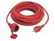 Extension lead; 3G1.5mm2; 50m; rubber; red; Sockets no: 1; 16A AS SCHWABE
