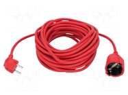 Extension lead; 3G1.5mm2; 50m; PVC; red; Sockets no: 1; 16A AS SCHWABE