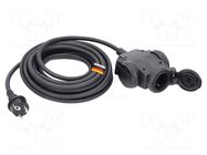 Extension lead; 3G1.5mm2; 10m; rubber; black; Sockets no: 3; 16A AS SCHWABE