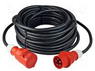 Extension lead; 5G1.5mm2; 10m; rubber; black; Sockets no: 1; 16A AS SCHWABE