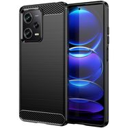 Carbon Case Xiaomi Poco X5 Pro 5G flexible silicone carbon cover black, Hurtel