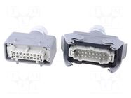 Connector: HDC; male + female; 16A; 500V; Han Kit; PIN: 16; 16+PE HARTING