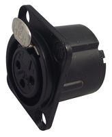 SOCKET, XLR, BLACK, 3POLE