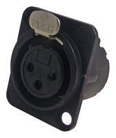 SOCKET, XLR, BLACK, 3POLE